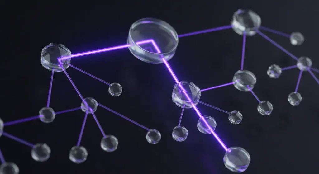 Fil d'Ariane : L'Architecture Invisible de votre Performance SEO 2 Schéma 3D représentant la hiérarchie d'un site web et le chemin de navigation du fil d'ariane